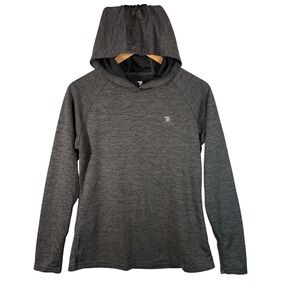 TRR Heathered Gray Long Sleeve Hooded Athletic Pullover Top Mens S